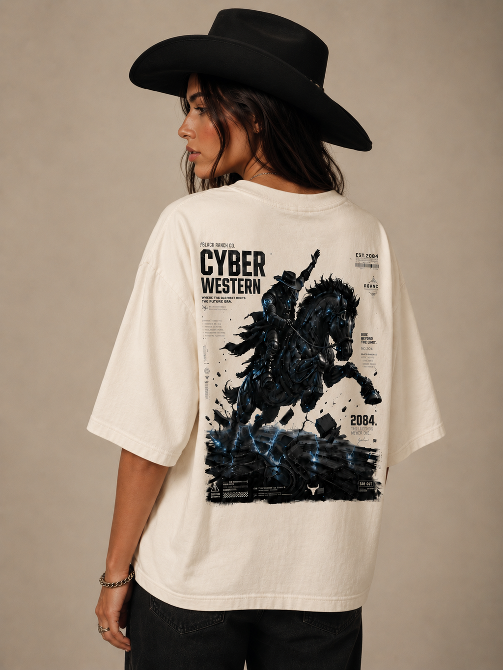 Oversized tee - Cyber Western 2084